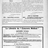 2500 - Page LI-2455 - Correspondance. Application du tarif des accidents du travail. Sutures multiples / Appareillage provisoire / Baux et locations. Prorogation et taxation du loyer en vertu de la loi du 29 juin 1929