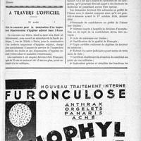 2514 - Page IX-2469 - Dernières nouvelles. Hôpitaux de Nancy / Hôpitaux de Saint-Etienne / A travers l’officiel. Avis de concours pour la nomination d’un inspecteur départemental d’hygiène adjoint dans l’Aisne