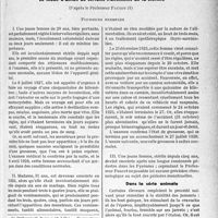 2532 - Page 2487 - Partie scientifique. Travaux originaux. La clinique obstétricale au goût du jour. Le Traumatisme est susceptible parfois de favoriser la fécondation. Le mode d’action de certains traitements de la stérilité, d’après le Professeur Paucot. Dans la série animale