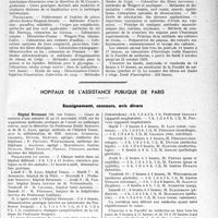 2608 - Page 2565 - Partie professionnelle, Hygiène, Assistance, Mutualité, Intérêts corporatifs, Variétés. Faculté de médecine de Paris. Enseignement et actes de la Faculté / Hôpitaux de l'assistance publique de Paris. Enseignement, concours, avis divers
