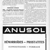 2616 - Page LIII-2573 - Correspondance. Honoraires de droit commun. Recouvrement des honoraires pour soins aux victimes d’accidents d’automobiles / Assurances sociales. Les salariés ne peuvent refuser de se laisser affilier aux Assurances sociales