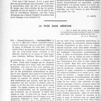 2663 - Page 2622 - Partie professionnelle, Hygiène, Assistance, Mutualité, Intérêts corporatifs, Variétés. Travaux originaux. Chronique. règlementarisme ou abolitionnisme?. Essai de mise au point et de conciliation, par le Docteur Gabriel Batier (de Strasbourg) / La page sans médecine [Jean Séval]