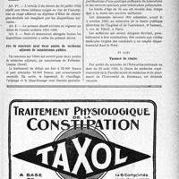 2686 - Page IX-2645 - A travers l’officiel. Décret du 25 août 1933 modifiant l’aride 2 du décret du 14 juillet 1932 sur le diplôme de chirurgien-dentiste / Avis de concours pour deux postes de médecins adjoints de sanatoriums publics / Vacance de chaire
