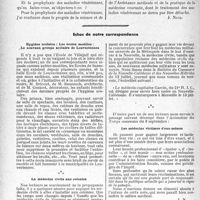2693 - Page 2652 - Propos du jour. La querelle entre les partisans de la règlementation de la prostitution et de l’abolition de cette règlementation [J. Noir] / Echos de notre correspondance. Hygiène Scolaire : Les écoles modèles : Le nouveau groupe scolaire de Louveciennes / La médecine civile aux colonies / Les médecins victimes d’eux-mêmes