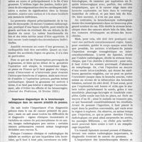 2704 - Page 2663 - Partie scientifique. L’actualité scientifique. La Presse. Accidents gravido-cardiaques [(Journal des Praticiens, 18 février 1933)] / Importance diagnostique de la bronchoscopie radiologique dans les cancers primitifs du poumon [(Paris Médical, 18 février 1933)]