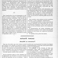2722 - Page 2681 - Partie professionnelle, Hygiène, Assistance, Mutualité, Intérêts corporatifs, Variétés. Travaux originaux. règlementarisme ou abolitionnisme ?. Essai de mise au point et de conciliation, par le Docteur Gabriel Batier, (Suite et fin) / Mutualité familiale. Mutualité ou assurance? [A. Gassot]