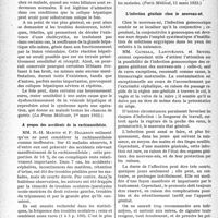 2767 - Page 2726 - Partie scientifique. L'actualité scientifique. La Presse. Sur une cause de séquelles hépatiques après les opérations sur la vésicule biliaire [(La Presse Médicale, 1er mars 1933)] / A propos des accidents de la rachianesthésie [(Paris Médical, 11 mars 1933)] / L’infection génitale chez le nouveau-né [(Paris Médical, 4 mars 1933)]