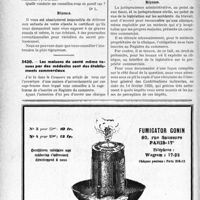 2795 - Page 2754-LIV - Correspondance. Divers. Secret professionnel. Remise d’un certificat à un tiers / Les maisons de santé même tenues par des médecins sont des établissements commerciaux