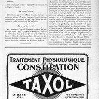 2804 - Page XI-2763 - A travers l’officiel. Arrêté du ministre de l'Agriculture en date du 15 septembre 1933, concernant la limitation de la fabrication et de la distribution des produits stupéfiants / Promotion et nomination dans l’Ordre national de la Légion d’honneur au titre du ministère de la Santé publique / Réponses des ministres aux questions des parlementaires. L’Administration ne peut se dispenser d’appliquer la Jurisprudence du Conseil d’État en ce qui concerne le calcul de la patente dans les localités où la loi du 29 juin 1929 reste en vigueur