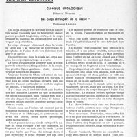 2810 - Page 2769 - Partie scientifique. Travaux originaux. Clinique urologique, Hôpital Necker. Les corps étrangers de la vessie, professeur Legueu
