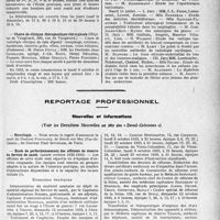 2850 - Page 2809 - Partie professionnelle, Hygiène, Assistance, Mutualité, Intérêts corporatifs, Variétés. Faculté de médecine de Paris. Enseignement et actes de la Faculté / Reportage professionnel. Nouvelles et Informations. Nécrologie [Docteurs Fontaine, Paul Spindler] / École de perfectionnement des officiers de réserve du Service de santé