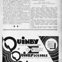 2870 - Page IX-2829 - Dernières nouvelles. Hôpital-Hospice d’Orléans / Ministère des postes, Télégraphes et Téléphones / A travers l’officiel. Liste des médecins qui donnent gratuitement des soins à la gendarmerie, auxquels le ministre de la Guerre a conféré, par décision du 21 septembre 1933, des récompenses honorifiques