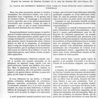 2889 - Page 2848 - Partie scientifique. Travaux originaux. La clinique obstétricale au goût du jour. Quelques directives pour le traitement de l’infection puerpérale. A quel moment sonne l'heure du chirurgien, d’après les travaux du Docteur Courbin et ceux du Docteur Ed. Lévy-Solal. La valeur des différents éléments pour juger du stade évolutif dans l’infection puerpérale