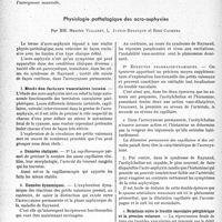 2893 - Page 2852 - Partie scientifique. Travaux originaux. La clinique obstétricale au goût du jour. Les acrocyanoses. Physiologie pathologique des acro-asphyxies, par MM. Maurice Villaret, L. Justin-Besançon et René Cachera