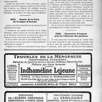2942 - Page XIII-2901 - Correspondance. Questions médico-militaires. Inscription au tableau de la Légion d’honneur / Remise de la Croix de la Légion d’honneur / Honoraires d’experts près les Tribunaux des pensions
