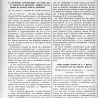 2961 - Page 2920 - Partie scientifique. L’actualité scientifique. Les Société Savantes. Paris. La sérothérapie anticolibacillaire. Son emploi dans le traitement des appendicites malignes ou compliquées de péritonite locale ou généralisée, (Académie des sciences ; 14-8-1933) / Corps étranger (barrette) de la 4eportion du duodénum chez une enfant de deux ans, (Société de chirurgie ; 28-6-1933)