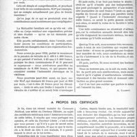 2975 - Page 2934 - Partie professionnelle, Hygiène, Assistance, Mutualité, Intérêts corporatifs, Variétés. Travaux originaux. Mutualité familiale. L'indemnité chronique [A. Gassot] / A propos de certificats