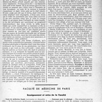 2978 - Page 2937 - Partie professionnelle, Hygiène, Assistance, Mutualité, Intérêts corporatifs, Variétés. Comptes rendus, documents, pièces officielles.,.. Allocution du docteur Duchesne au mariage de Mademoiselle Thérèse Noir avec M. J. Chaudun / Faculté de médecine de Paris. Enseignement et actes de la Faculté