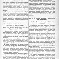 3022 - Page 2981 - Partie Scientifique. L’Actualité Scientifique. Les Sociétés Savantes. Paris. La néphrite aiguë expérimentale ; son syndrome humoral ; son traitement, (Soc. méd. des hôp. de Paris ; 28-4-1933) / Le diagnostic clinique et radiologique des anévrysmes (anévrysmes des sinus de Valsalva), (Soc. méd. des hôp. de Paris ; 28-4-1933) / Un cas de leucémie myélogène à polynucléaires sans splénomégalie, (Soc. méd. des hôpitaux ; 28-4-1933)