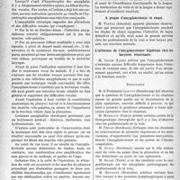 3023 - Page 2982 - Partie Scientifique. L’Actualité Scientifique. Les Sociétés Savantes. Paris. Société française de phoniatrie. Troubles fonctionnels survenus après une amygdalectomie, chez un élève chanteur / A propos d’amygdalectomie et chant / L’influence de l’amygdalectomie bilatérale chez les barytons ténorisants