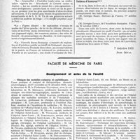 3037 - Page 2996 - Partie Professionnelle, Hygiène, Assistance, Mutualité, Intérêts corporatifs, Variétés. Travaux Originaux. La page sans médecine. Les assurances-vie et l’enregistrement [A. Martinot] / Faculté de médecine de Paris. Enseignement et actes de la Faculté