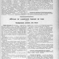3038 - Page 2997 - Partie Professionnelle, Hygiène, Assistance, Mutualité, Intérêts corporatifs, Variétés. Faculté de médecine de Paris. Enseignement et actes de la Faculté / Hôpitaux de l’assistance publique de Paris. Enseignement, concours, avis divers