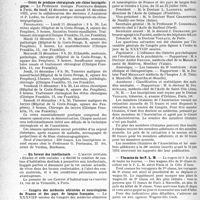 3039 - Page 2998 - Partie Professionnelle, Hygiène, Assistance, Mutualité, Intérêts corporatifs, Variétés. Reportage Professionnel. Nouvelles et Informations, (Voir les Dernières Nouvelles en tête des " Demi-Colonnes "). Cours de pratique chirurgicale oto-rhino-laryngologique / En faveur des intellectuels / Congrès des médecins aliénistes et neurologistes de France et des pays de langue française / Chemins de fer P. L. M