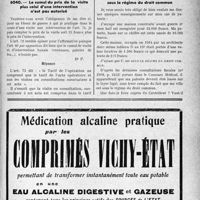 3050 - Page LVII-3009 - Correspondance. Application du tarif des accidents du travail. Ponction d’hygroma / Application du tarif des pensionnés de guerre. Le cumul du prix de la visite plus celui d’une intervention n’est pas autorisé / Fiscalité. Base de la patente dans une ville sous le régime du droit commun
