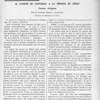 3066 - Page 3025 - Partie Scientifique. Travaux Originaux. Le cancer de l’estomac à la période de début. Formes cliniques, par le Docteur René-A. Gutmann