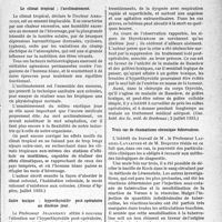 3084 - Page 3043 - Partie Scientifique. L’Actualité Scientifique. La Presse. Le climat tropical ; l’acclimatement [(Revue d’hygiène, juillet 1933)] / Goitre toxique ; hyperthyroïdie poste-opératoire au dixième jour [(Gaz. hebd. des Sc. méd. de Bordeaux ; 2 juillet 1933)] / Trois cas de rhumatisme chronique tuberculeux [(Paris Médical ; 8 avril 1933)]