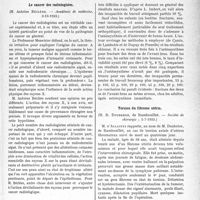 3086 - Page 3045 - Partie Scientifique. L’Actualité Scientifique. Les Sociétés Savantes. Paris. Le cancer des radiologistes, (Académie de médecine, 3-10-1933) / Traitement des fractures des deux os de l'avant-bras, (Société de chirurgie ; 28-6-1933) / Torsion du fibrome utérin, (Société de chirurgie ; 5-7-1933)