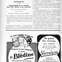 3121 - Page 3080-XII - A travers l’officiel. Réponses des ministres aux questions des parlementaires. Révision des baux en vertu de la loi du 12 juillet 1933 / Jurisprudence. Responsabilité de la nourrice pour soins donnés à son nourrisson