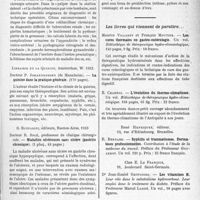 3148 - Page 3107 - Partie Scientifique. L’Actualité Scientifique. Les Livres. Diagnostic radiologique de la tuberculose au début, par J. Stephani et M. Marchal, éditions médicales N. Maloine, Paris / Chirurgie des voies urinaires, études cliniques, par Prof. Lepoutre, Librairie D. Doin, Paris, 6e / La quinine dans la pratique générale, par Docteur P. Johannessohn, Librairie de la Quinine, Amsterdam, 1932 / Maladies ulcéreuses sans ulcère (gastrite chronique), par Docteur R. Solé, G. Buffarini, éditeurs, Buenos-Aires, 1933 / Les livres qui viennent de paraître...