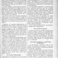 3206 - Page 3165 - Partie Scientifique. Travaux Originaux. Propos dermatologiques, par H. Montlaur. L’encéphalite épidémique entraine d’importantes séquelles, par le Docteur G. Fischer. Elles sont caractérisées par un polymrphisme extraordinaire, qu’explique une extrême diffusion anatomique des lésions. Syndrome parkinsonnien / Les troubles dystoniques / Les mouvements anormaux / Les troubles sensoriels / Les troubles végétatifs, endocriniens et viscéraux