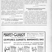 3224 - Page XXXIX-3183 - A travers l’officiel. Réponses des ministres aux questions des parlementaires. Durée des prestations de l’assurance-maladie / Les chefs de clinique et les médecins des hôpitaux ne sont pas des fonctionnaires / Fonctionnement de la Commission de prothèse dentaire des Assurances sociales