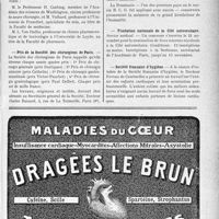 3236 - Page VII-3195 - Dernières Nouvelles. Docteurs honoris causa / Prix de la Société des chirurgiens de Paris / Hommage de l’Association des médecins roumains au Professeur Calmette / Fondation nationale de la Cité universitaire / Société française d’hygiène
