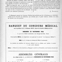 3247 - Page 3206 - Propos du Jour. A propos de la Réforme des études médicales. Une interview du Professeur G. Roussy [G. Duchesne] / Banquet du concours médical. Assemblées générales