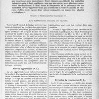 3256 - Page 3215 - Partie Scientifique. Travaux Originaux. Le laboratoire et le praticien. Le clavier sérologique au service de la tuberculose, d'après le Professeur Paul Courmont. Les différentes touches du clavier. Pouvoir agglutinant (P. A) / Déviation du complément (D. C)