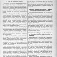 3262 - Page 3221 - Partie Scientifique. L’Actualité Scientifique. La Presse. Le vytah ou l’extraction interne [(Bruxelles Médical, 2 avril 1933)] / Traitement esthétique des chéloïdes ; ablation chirurgicale suivie d’irradiation immédiate [(La Presse Médicale, 5 avril 1933)] / L’électricité atmosphérique, son rôle en biologie et en physiologie humaines ; applications à la thérapeutique [(Paris Médical, 15 avril 1933)]