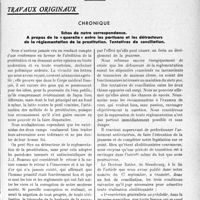 3268 - Page 3227 - Partie Professionnelle, Hygiène, Assistance, Mutualité, Intérêts corporatifs, Variétés. Travaux Originaux. Chronique. Echos de notre correspondance. A propos de la « querelle » entre les partisans et les détracteurs de la réglementation de la prostitution. Tentatives de conciliation [J. Noir]
