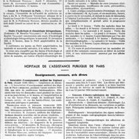 3286 - Page 3245 - Partie Professionnelle, Hygiène, Assistance, Mutualité, Intérêts corporatifs, Variétés. Faculté de médecine de Paris. Enseignement et actes de la Faculté / Hôpitaux de l’assistance publique de Paris. Enseignement, concours, avis divers