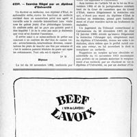 3291 - Page 3250-LVIII - Correspondance. Assurances sociales. Refus des prestations de l’assurance-maladie / Exercice illégal. Exercice Illégal par un diplômé d'Université