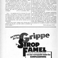 3311 - Page 3270-XIV - A travers l’officiel. Réponse d’un ministre à la question d’un parlementaire. Choc anaphylactique grave à l’occasion d’une injection préventive de sérum antitétanique chez un blessé n’ayant jamais reçu aucune injection de sérum
