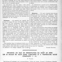 3326 - Page 3285 - Partie Scientifique. Travaux Originaux. Médecine pratique. Injections intra-cardiaques [Georges Boudin] / Influence du gaz de fermentation du moût de bière sur le bacille de Koch dans l’obscurité et à température basse constante (2°) [P. Tariel]