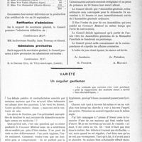 3352 - Page 3311 - Partie Professionnelle, Hygiène, Assistance, Mutualité, Intérêts corporatifs, Variétés. Travaux Originaux. Mutualité familiale. Séance du Conseil d’administration, 5 octobre 1933 / Variété. Un singulier gentleman
