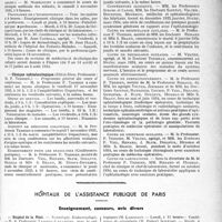 3354 - Page 3313 - Partie Professionnelle, Hygiène, Assistance, Mutualité, Intérêts corporatifs, Variétés. Faculté de médecine de Paris. Enseignement et actes de la Faculté / Hôpitaux de l'assistance publique de Paris. Enseignement, concours, avis divers