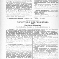 3355 - Page 3314 - Partie Professionnelle, Hygiène, Assistance, Mutualité, Intérêts corporatifs, Variétés. Hôpitaux de l'assistance publique de Paris. Enseignement, concours, avis divers / Reportage Professionnel. Nouvelles et Informations, (Voir les Dernières Nouvelles en tête des " Demi-Colonnes "). Nécrologie [Professeur Joseph Lignières, Docteur Louis Queyrat, Docteur Maurice Castéran, Docteur Adolphe Jacquet, Docteur Albert Dehenne, Sir William Mayo Robson, Professeur Calmette] / Parti social de la santé publique / Journaux thermales et climatiques de Lyon