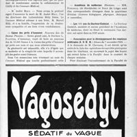 3372 - Page VII-3331 - Dernières Nouvelles. Nécrologie [Docteur Paul Huguenin] / Caisse des prêts d’honneur / Académie de médecine / Les 101 ans du Docteur Guéniot / Association pour le développement des relations médicales (A. D. R. M)