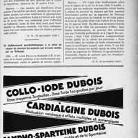 3378 - Page XIII-3337 - A travers l’officiel. Réponses des ministres aux questions des parlementaires. Droit des assurés sociaux bénéficiant d’une pension d’invalidité aux soins médicaux et pharmaceutiques / Un établissement psychothérapique a le droit de refuser de recevoir les mineurs qui lui sont confiés par un Tribunal