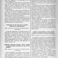 3407 - Page 3366 - Partie Scientifique. L'Actualité Scientifique. Les Sociétés Savantes. Paris. Société médicale des hôpitaux de Paris. Spirochétose ictéro-hémorragique ; bacillémie concomitante à paratyphique B, 20-10-1933 / Soulèvement du hile droit dans les grandes dilatations de l’oreillette gauche, 20-10-1933 / Battement thoracique universel, nouvel élément de diagnostic pour les anévrismes de l’aorte rétro-cardiaque, 20-10-1933 / Syndrome agranulocytaire à forme typhoïde d’emblée, avec anémie et syndrome hémorragique, 20-10-1933